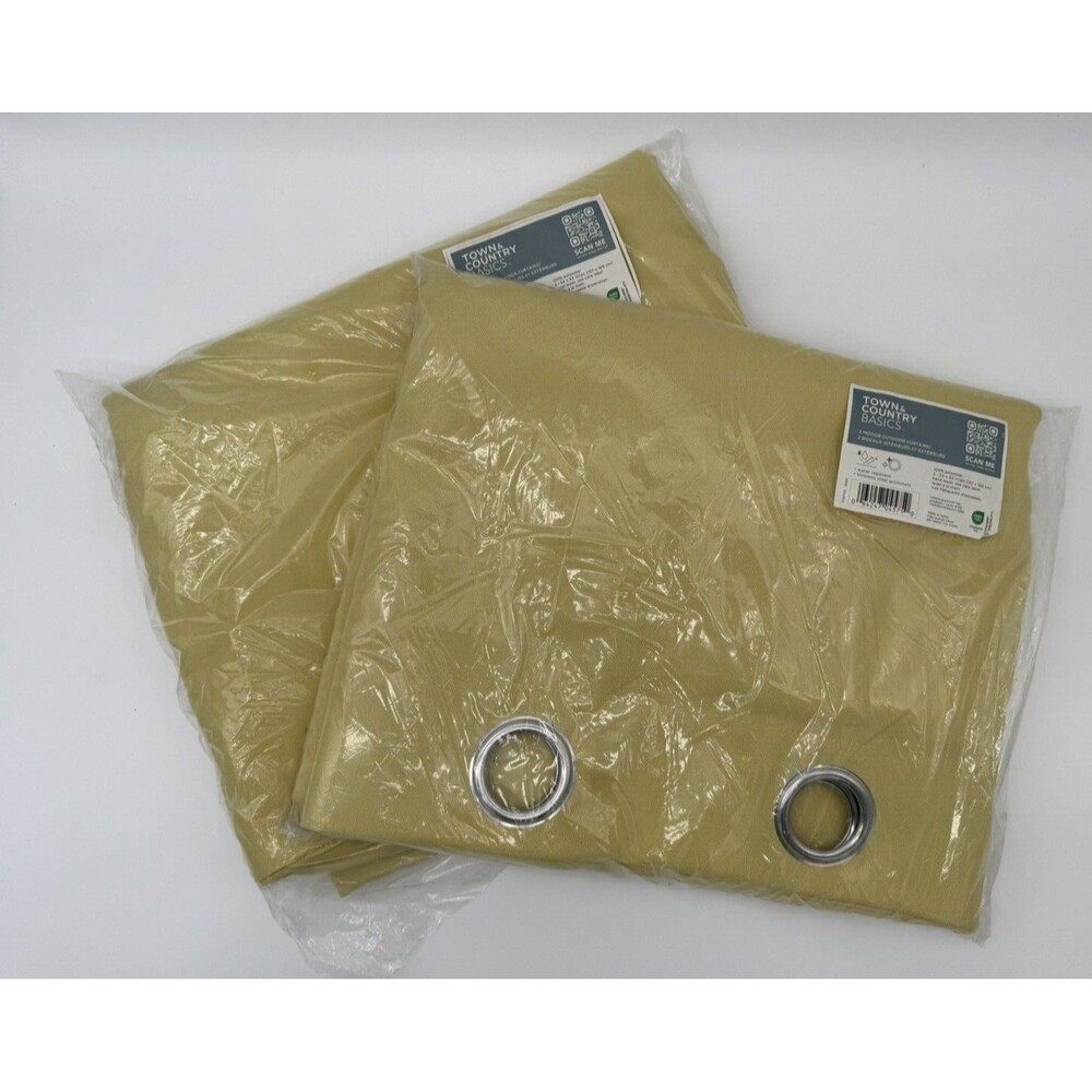Cabana Solid GT Indoor/Outdoor‎ Light Filtering Grommet 54x63 Sundress Yellow 4
